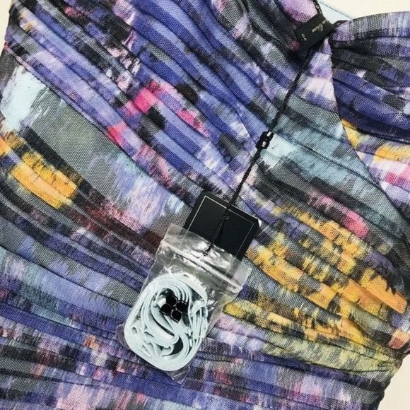 BCBGMAXAZRIA Kameron Watercolor Removable Strap Mini Dress Size 4 - Picture 10 of 10